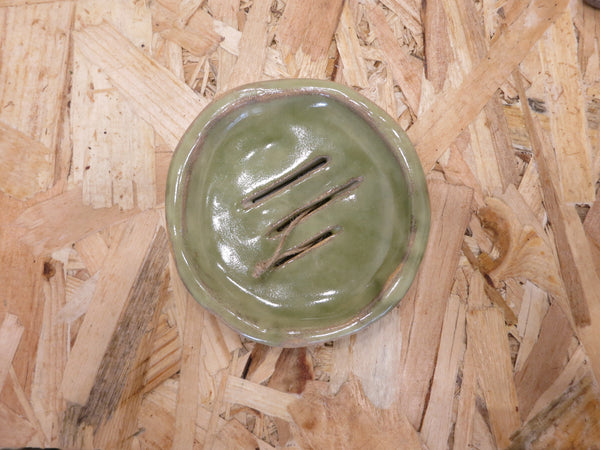 Soap Holder in Ceramic / Σαπουνοθήκη κεραμικη - round green