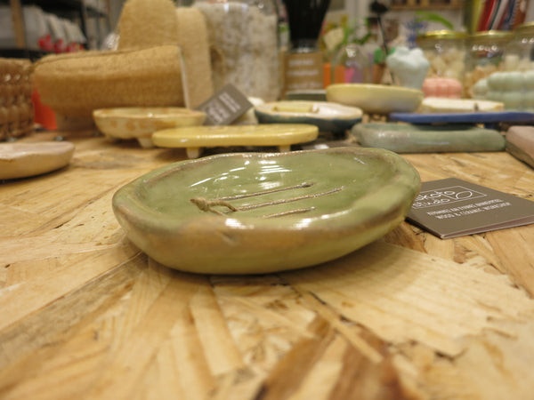 Soap Holder in Ceramic / Σαπουνοθήκη κεραμικη - round green