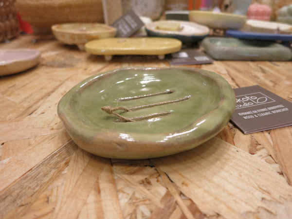 Soap Holder in Ceramic / Σαπουνοθήκη κεραμικη - round green