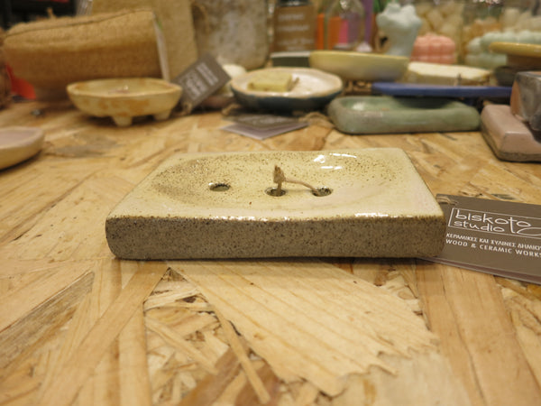 Soap Holder in Ceramic / Σαπουνοθήκη κεραμικη - beige thick