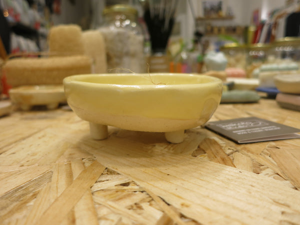 Soap Holder in Ceramic / Σαπουνοθήκη κεραμικη - yellow tripod