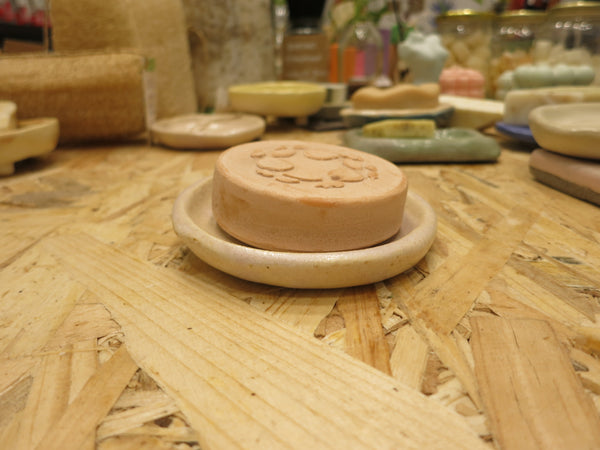 Soap Holder in Ceramic / Σαπουνοθήκη κεραμικη - old pink round