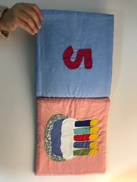 Baby/Children Book - upcycled fabric - Βιβλίο για μωρο - απο 100% ανακυκλωμένο ύφασμα