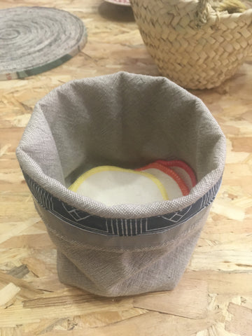 Basket - Upcycled Fabric & Organic Cotton - Καλάθι ανακυκλωμένο ύφασμα & οργανικό βαμβάκι