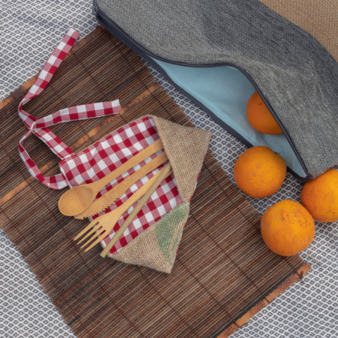 Cutlery/Μαχαιροπίρουνα - Take away Pouch - upcycled fabric - από 100% ανακυκλωμένο ύφασμα