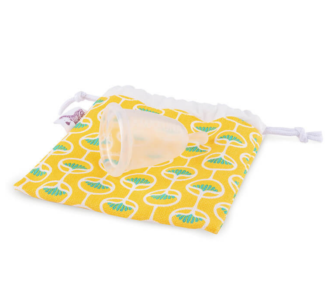 Menstrual cup Size 1 & 2 - Green or Pink pouch / Κύπελλο περιόδου - Κίτρινη η Ροζ θήκη