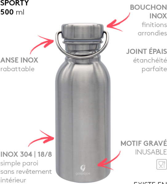 SPORTY the ultra-light stainless steel bottle / το εξαιρετικά ελαφρύ μπουκάλι από ανοξείδωτο - 500ML
