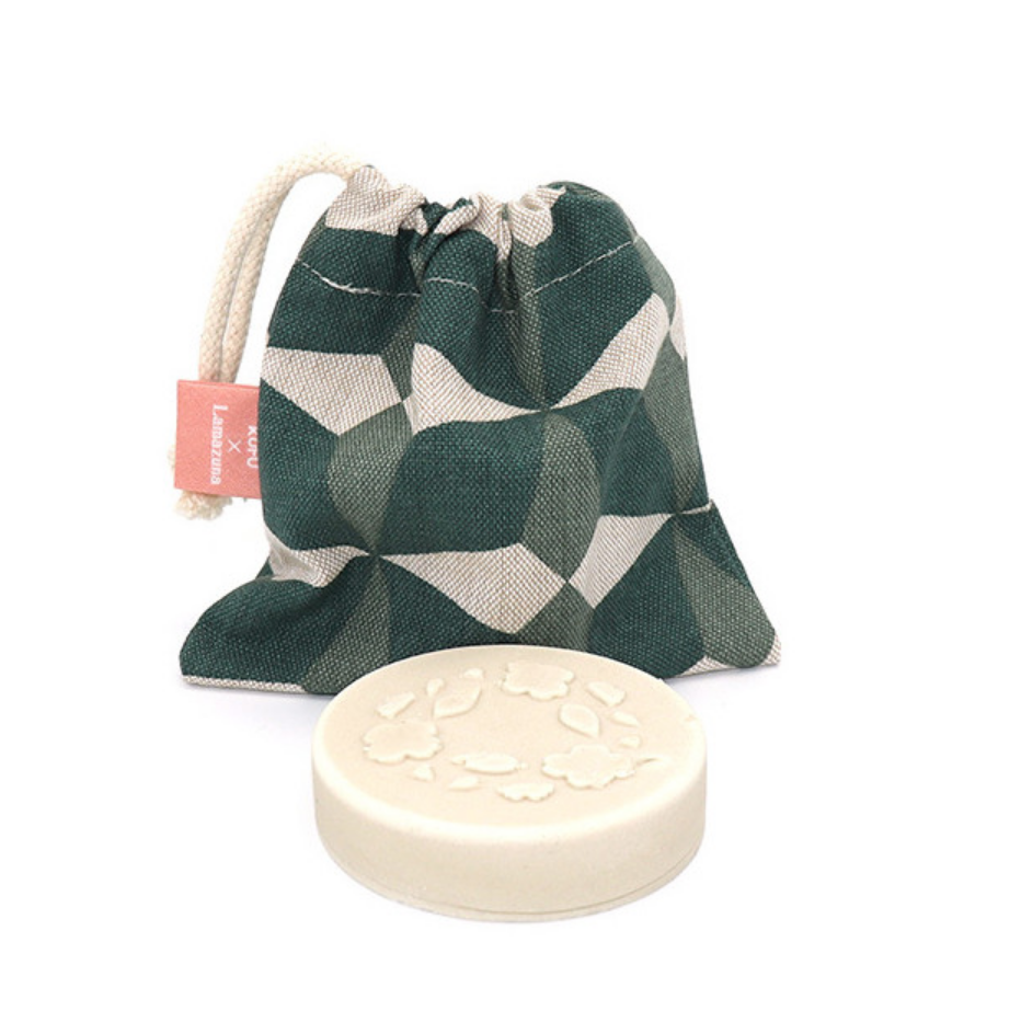 Set of Mini pouch & unwrapped Shampoo for dry hair (coconut oil) / Μίνι πουγκί & χύμα Στερεό σαμπουάν για ξηρά μαλλιά (λάδι καρύδας)