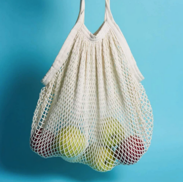Net Bag in Organic Cotton (long handles) -  Τσάντα δίχτυ από οργανικό βαμβάκι (μακριές λαβές)