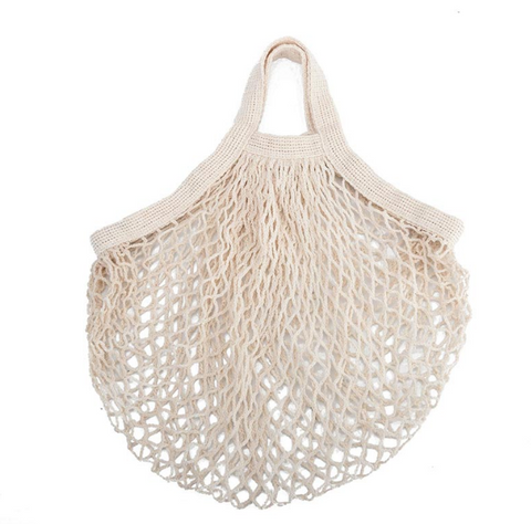 Net Bag in Organic Cotton (short handles) -  Τσάντα δίχτυ από οργανικό βαμβάκι (κοντές λαβές)