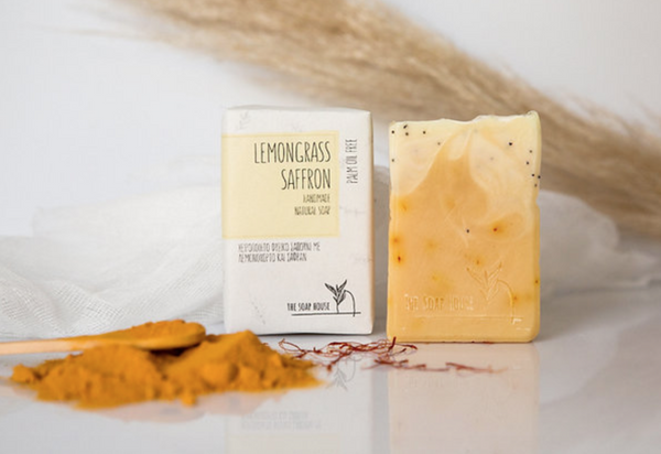 Natural Soap Lemongrass & Safran - Φυσικό σαπούνι με Λεμονόχορτο & Κρόκο Κοζάνης - 100 gr
