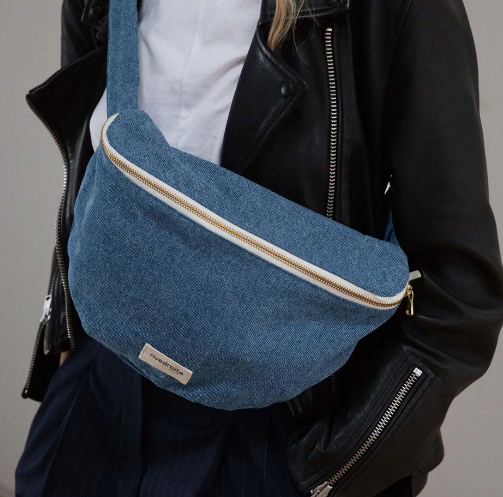 Custine XL THE WAIST BAG / Τζαντα Μπανανα - Upcycled Stonewash Denim