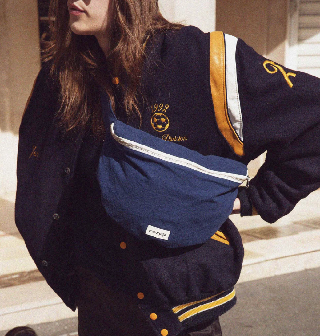 Custine XL THE WAIST BAG / Τσάντα Μπανάνα - Recycled cotton Midnight Blue