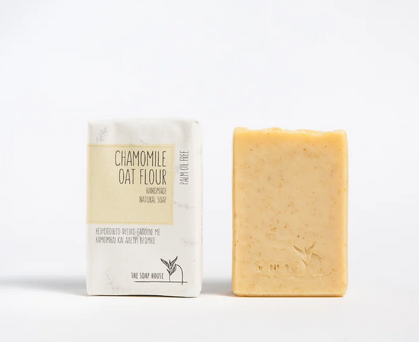 Natural soap with Chamomile & Oat Flour - / Φυσικό σαπούνι με Χαμομήλι & Αλεύρι Βρώμης - 110 gr