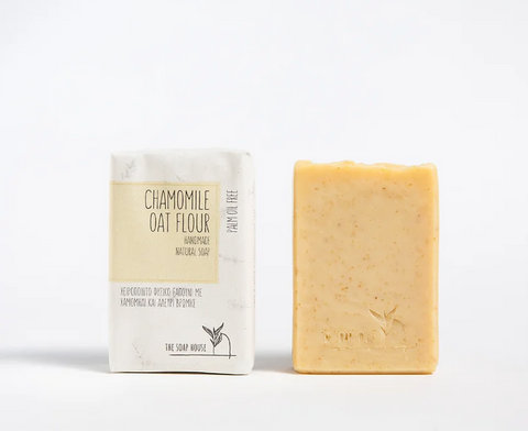 Natural soap with Chamomile & Oat Flour - / Φυσικό σαπούνι με Χαμομήλι & Αλεύρι Βρώμης