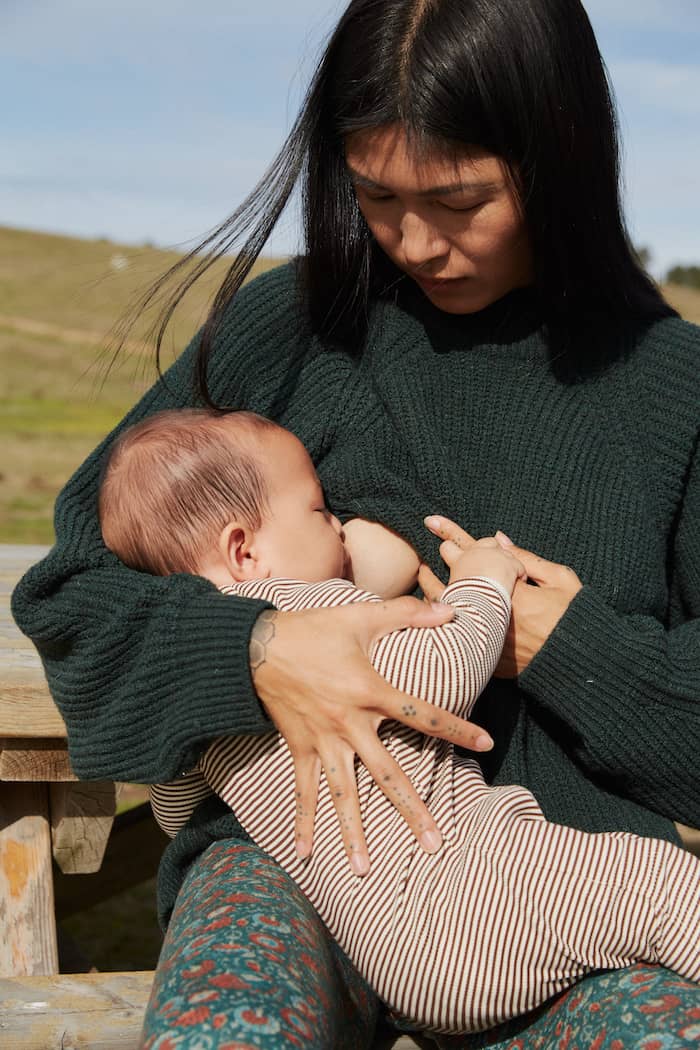 PULL-UP Breastfeeding - Nursing Pullover / Πουλόβερ θηλασμού (dark green)