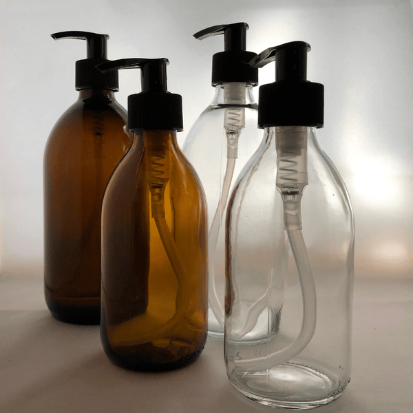 Glass Pump Bottle / Refillable - Γυάλινο μπουκάλι με αντλια / Επαναχρησιμοποιήσιμο