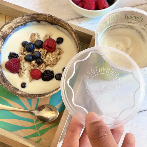 Set of 2 Reusable Yogurt pot lid / Επαναχρησιμοποιούμενο καπάκι γιαουρτιού