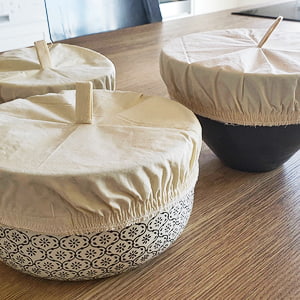 Kit of 3 organic cotton lids - Σετ με 3 καπάκια από οργανικό βαμβάκι