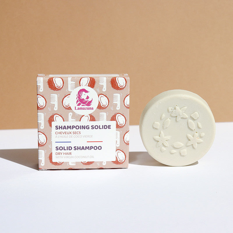 Solid shampoo for dry hair – with vanilla & virgin coconut oil / Στερεό σαμπουάν για ξηρά μαλλιά – με βανίλια & παρθένο λάδι καρύδας