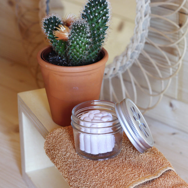 Lamazuna perforated Storage Glass Jar for solid cosmetic /  διάτρητο Γυάλινο βάζο αποθήκευσης για στερεά καλλυντικά